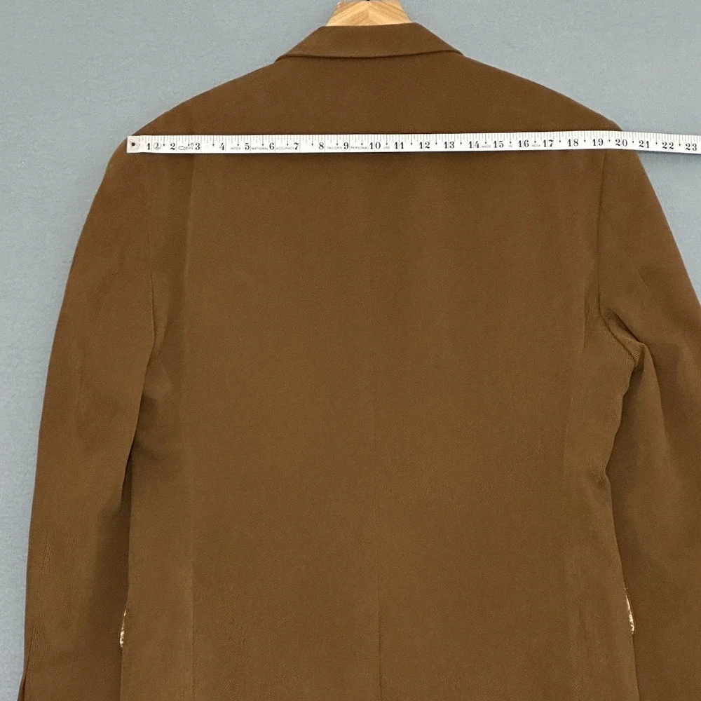 Alan Flusser Mens Jacket 44R Cognac Brown Textured Twill 2 Button Sport Coat